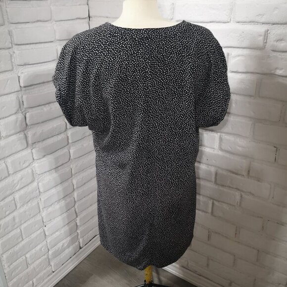 Gap Ladies Size Large Black with White Dots V-neck Dress - Picture 2 of 12